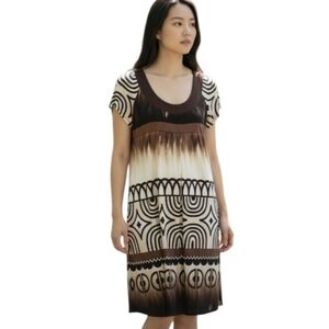 SCARLETT BROWN & CREAM DRESS SZ.6 EUC